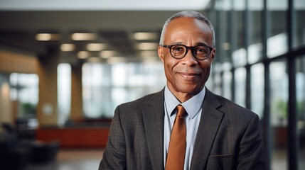 Fototapeta premium Portrait of a senor African American businessman 