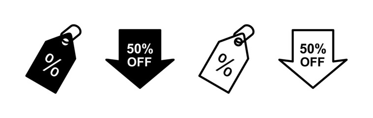 Discount icon vector. shopping tags. percentage icon