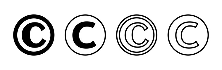 Copyright icon vector. copyright symbol - obrazy, fototapety, plakaty