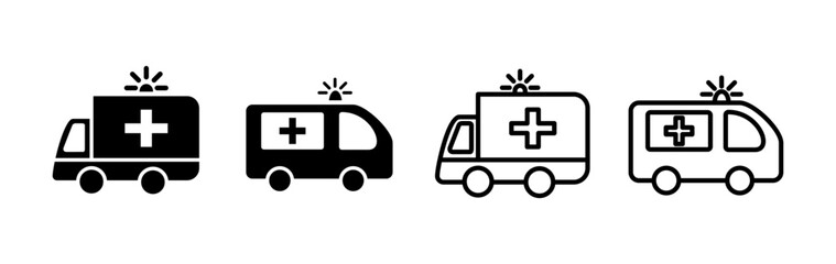Ambulance icon vector. Ambulance car icon