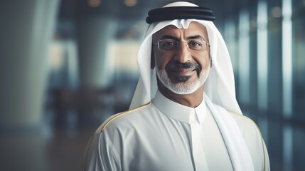Fototapeta na wymiar Portrait of a senior Arab businessman