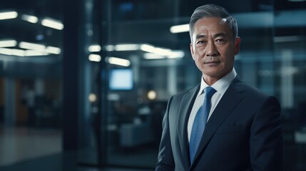 Naklejka premium Portrait of a senior Asian businessman 