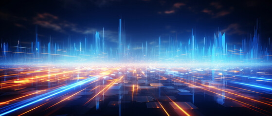 blue abstract light technology background