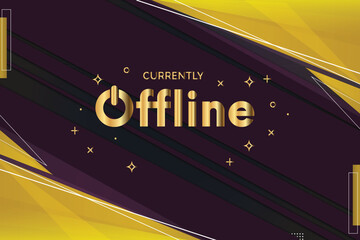 currently offline twitch banner with abstract red shapes