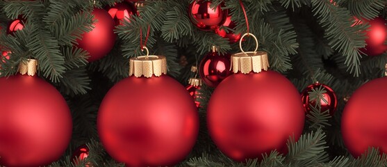 Obraz na płótnie Canvas ed baubles for Christmas tree decoration on plain black background from Generative AI