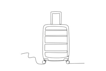 A suitcase for traveling. Baggage one-line drawing