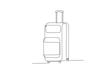 A large suitcase of passengers. Baggage one-line drawing