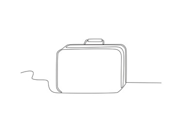 A carry-on bag for the flight. Baggage one-line drawing