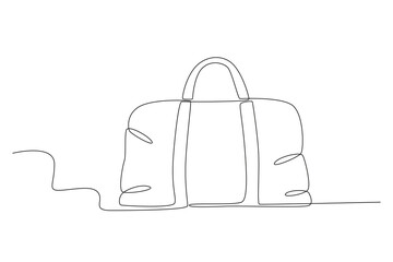A large bag for departure. Baggage one-line drawing