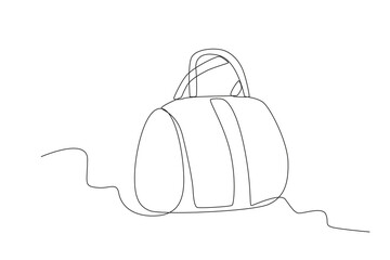 A handbag for luggage. Baggage one-line drawing