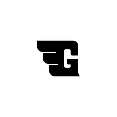simple logo of the letter G and wings.