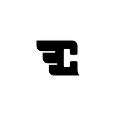 simple logo of the letter C and wings.