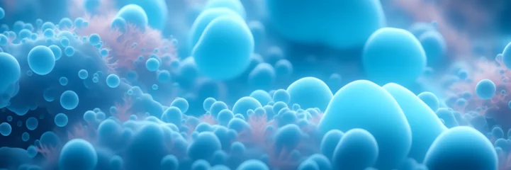 Zelfklevend Fotobehang micro landscape of abstract bubbles and goop skin cells rejuvenation  © Elliot