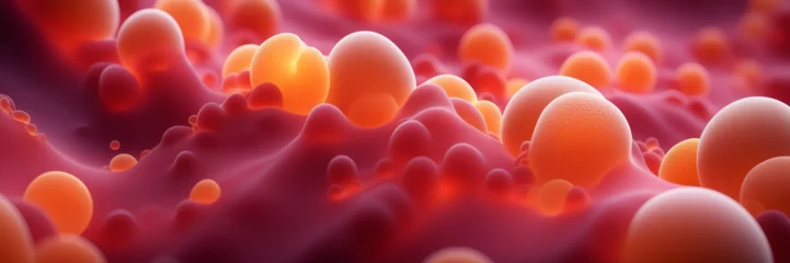 Foto op Plexiglas micro landscape of abstract bubbles and goop skin cells rejuvenation  © Elliot