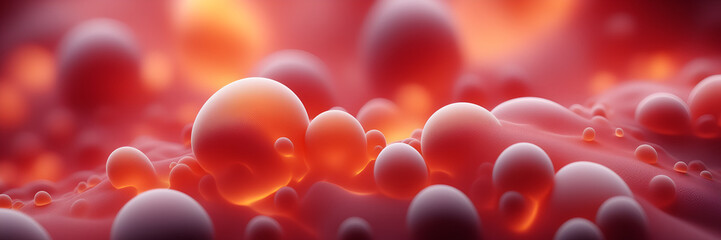 micro landscape of abstract bubbles and goop skin cells rejuvenation  - obrazy, fototapety, plakaty