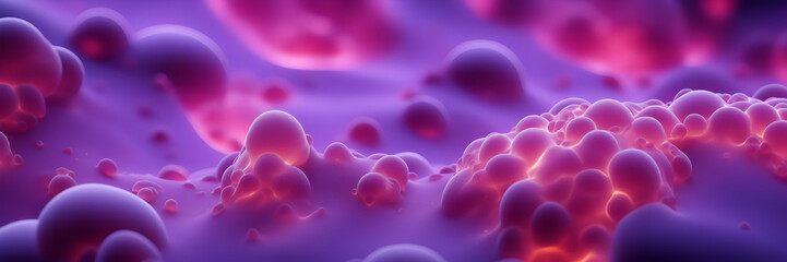 micro landscape of abstract bubbles and goop skin cells rejuvenation  - obrazy, fototapety, plakaty