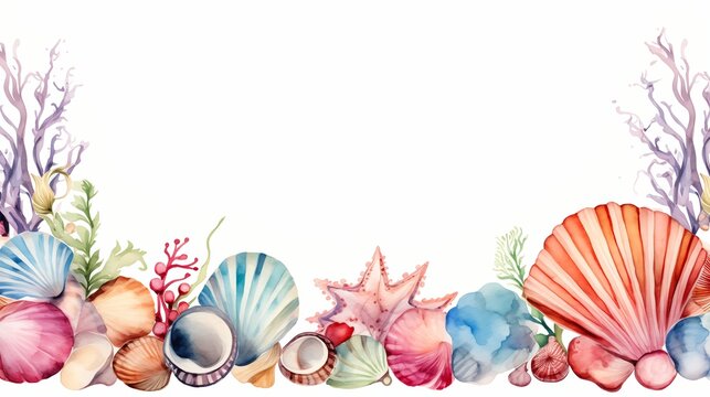 closeup shells coral nature simple illustration mariana trench amazing monster ashore floating perfume wall