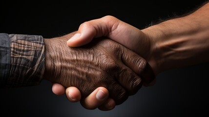 Multiracial handshake. Business concept.