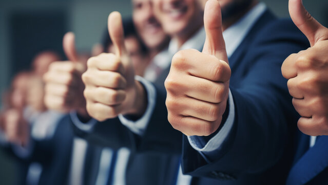 business people with like tumb