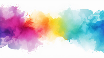colorful watercolor on white background