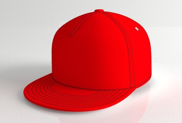 Images of red baseball cap isolated on white background. 