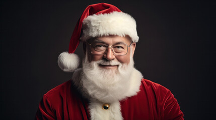 Fototapeta na wymiar Happy Santa Claus background, Festive celebration, Copy space, Father Christmas. Generative AI