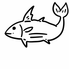 fish cartoon color on a white background