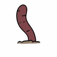 earthworm cartoon on white background