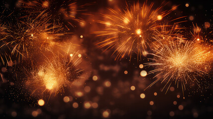 Obraz premium Fireworks in the night sky background. Generative AI