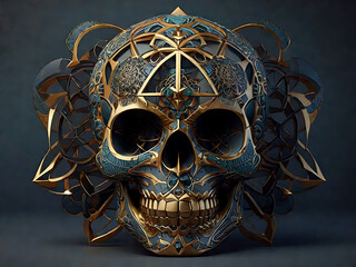 Skull sacred geometry design - Powered by Adobe