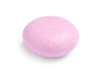 Obraz na płótnie Canvas One tasty pink bubble gum isolated on white