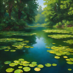 Fototapeta premium pond in the forest