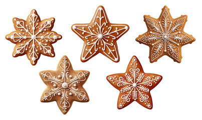 Christmas Star Shaped Gingerbread Cookie png collection 