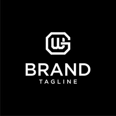 corporate wg or gw letter vector logo abstract