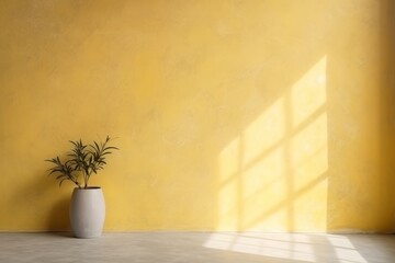 Fototapeta na wymiar Minimal abstract light yellow background for product generative ai