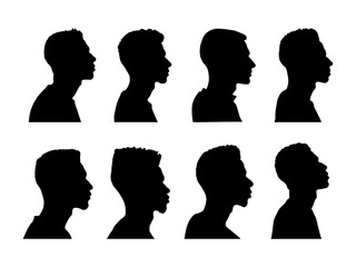 set of african man silhouette
