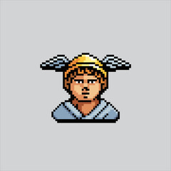 Pixel art illustration Hermes Mercury. Pixelated Greek Hermes. Greek Mythology Hermes pixelated for the pixel art game and icon for website and video game. old school retro.