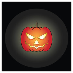 Halloween pumpkin, Anger expression. vector