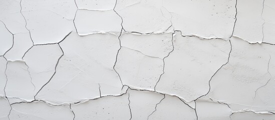 Gray solid floor with a rough crack texture a painted flat fade background on a white stucco wall