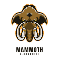 Illustration Head Mammoth Mascot Logo