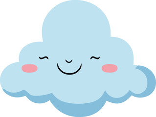 Cloud shape vector illustration. Cute Cloud silhouette design elements