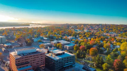 Foto op Plexiglas Canadian Fall aerial view of Fredericton, New Brunswick © byrnesytravels