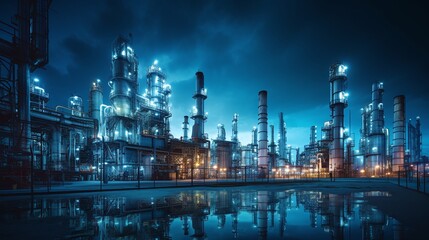 Fototapeta na wymiar Industrial oil refinery. Energy generation