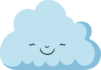 Cloud shape vector illustration. Cute Cloud silhouette design elements