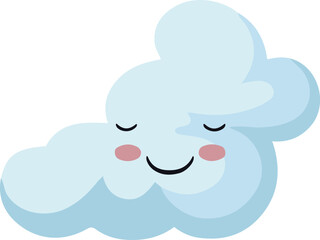 Cloud shape vector illustration. Cute Cloud silhouette design elements