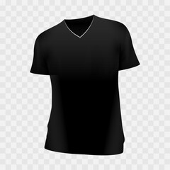 Vector black blank tshirt on transparent background