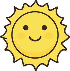 Sun shape vector illustration. Sun silhouette design elements