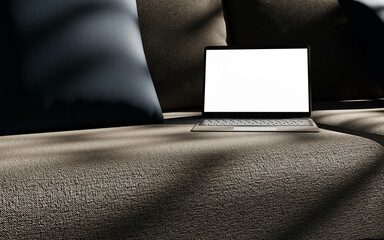Mockup of a surface tablet on a couch