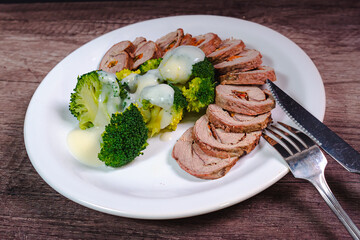 gourmet food plates presentation on black background