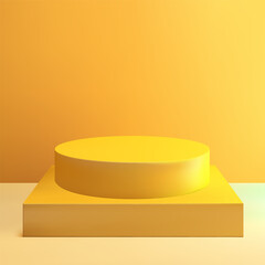 3d background products minimal podium scene with geometric platform. background vector 3d rendering with podium. stand to show cosmetic products. Stage showcase on pedestal modern studio yellow pastel